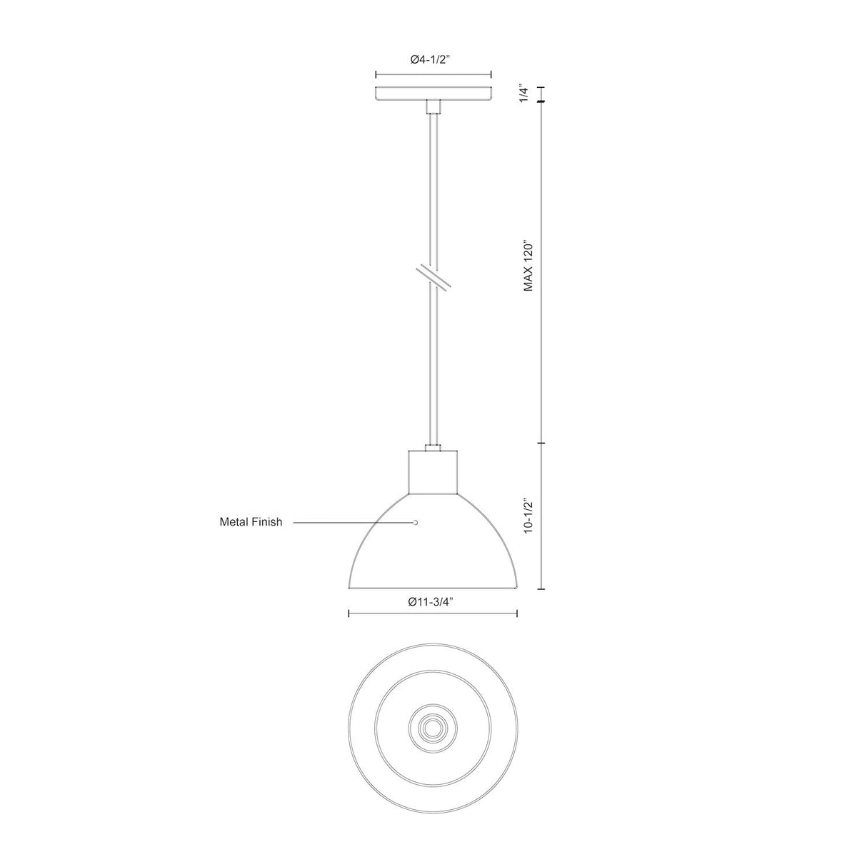 Kuzco PD1712-BN CHROMA 12" PD Brushed Nickel 120V ELV LED 3000K 90CRI 13W