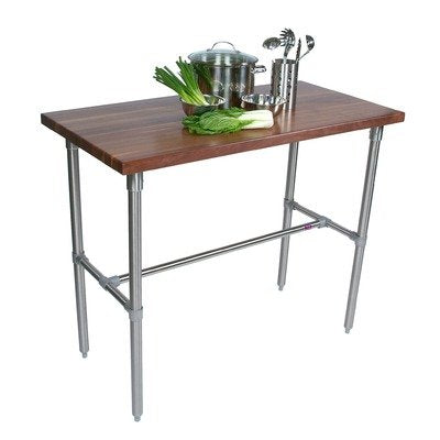 John Boos WAL-CUCKNB430C Cucina Classico Kitchen Island with Walnut End Grain Top & Casters, 48" W x 30" D 36" H