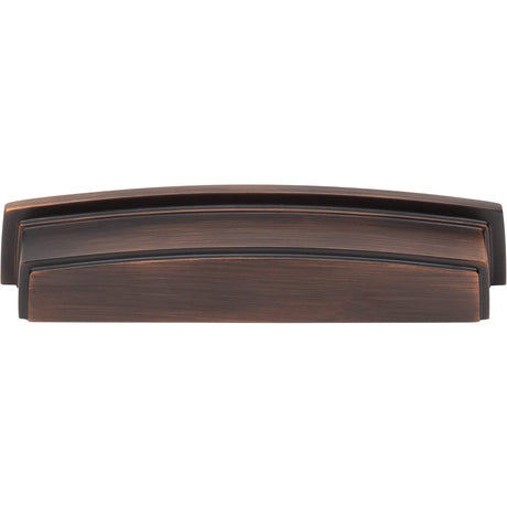 Jeffrey Alexander 141-128DBAC 128 mm Center Brushed Oil Rubbed Bronze Square-to-Center Square Renzo Cabinet Cup Pull