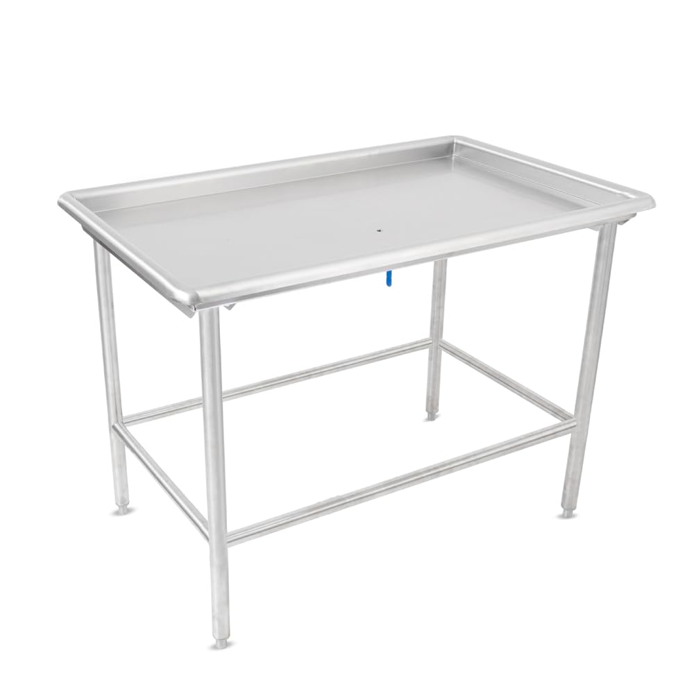 John Boos DST6-3049SBW Dish Sorting Tables, Flat Top, Fixed Stainless Steel Bracing, Bullet Feet, 16GA Top