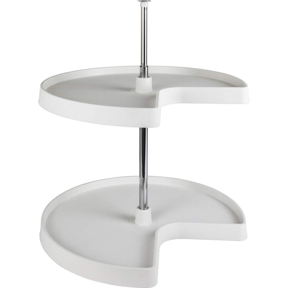 Hardware Resources PLSK224 24" Kidney Two-Shelf Plastic Lazy Susan Set