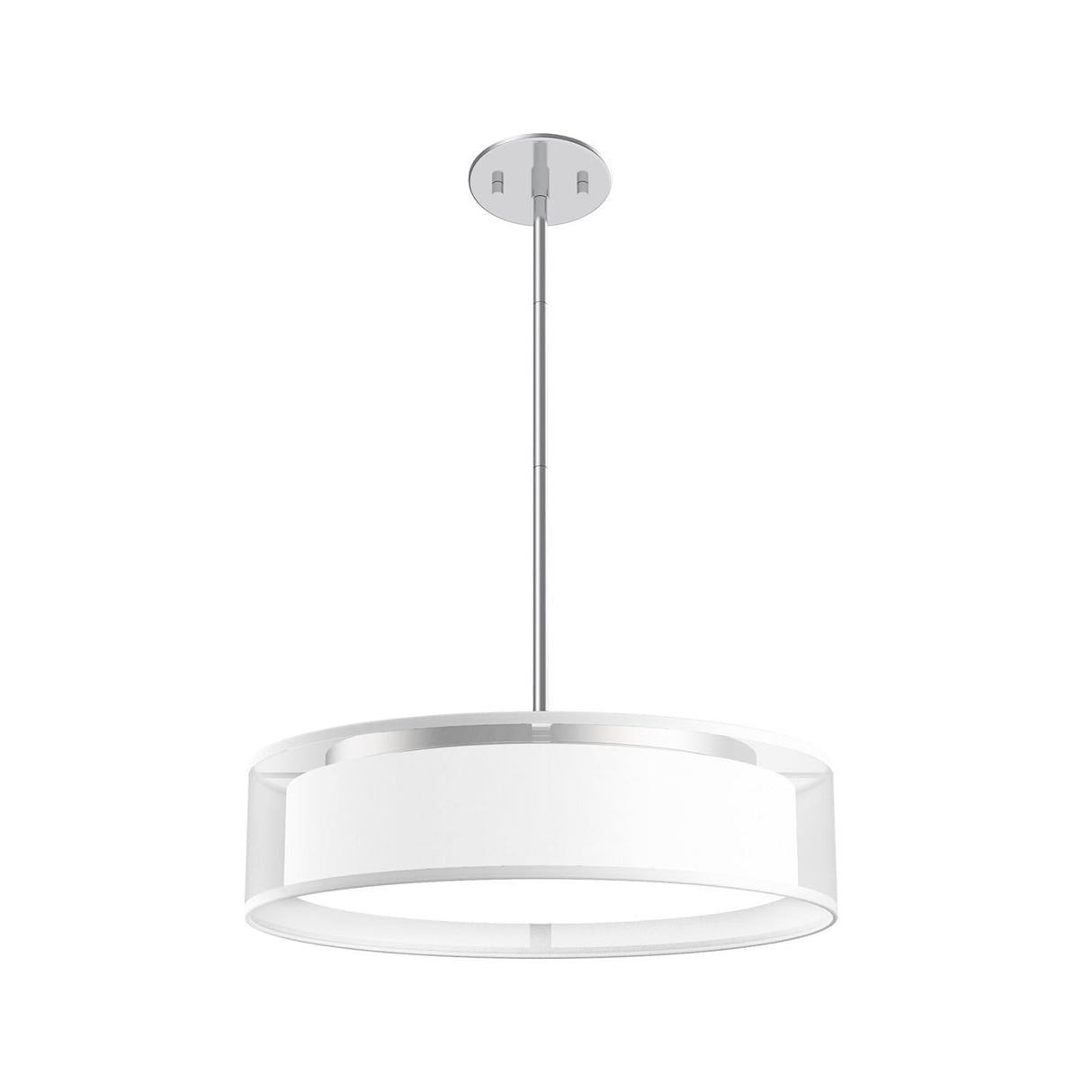 Kuzco PD7916-WOR DALTON PENDANT 16" WHITE ORGANZA SHADE 25W 3000K 90CRI CADJA BN ROD