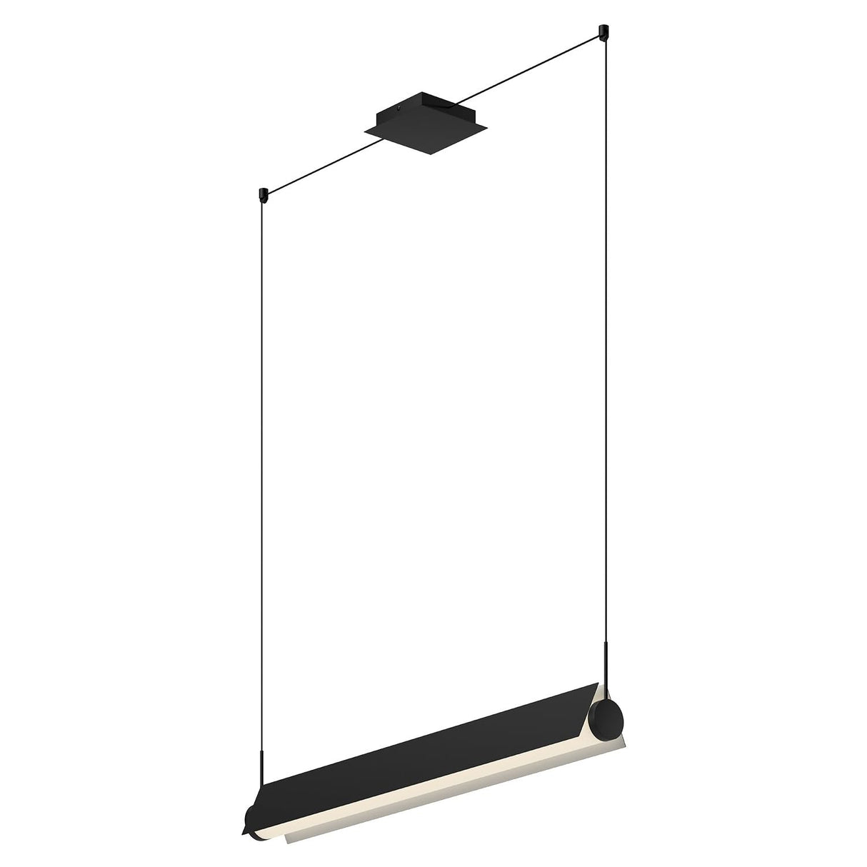 Kuzco LP73536-BK/WH PHOENIX 36" LINEAR PENDANT TEXTURED BLACK MATTE WHITE INTERIOR 120" WIRE 120V TRIAC/ELV LED 3000K 90CRI 25W