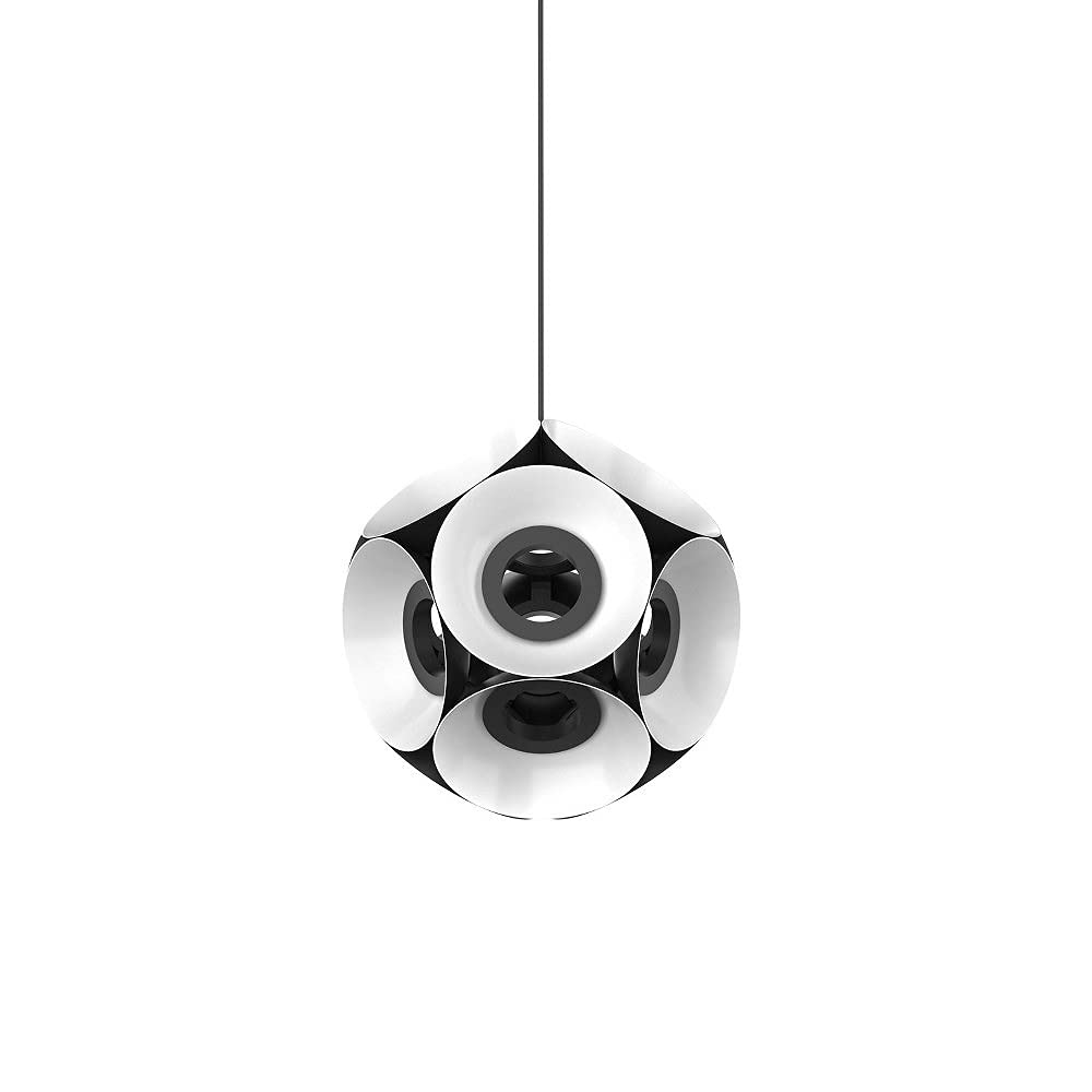 Kuzco CH51224-BK/WH MAGELLAN 24" CHANDELIER OUTER BLACK INNER WHITE METAL SHADE 95W 120VAC WITH LED DRIVER 3000K 90CRI