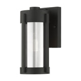 Livex Lighting 22380-04 1 Light Black Outdoor Wall Lantern, Nickel