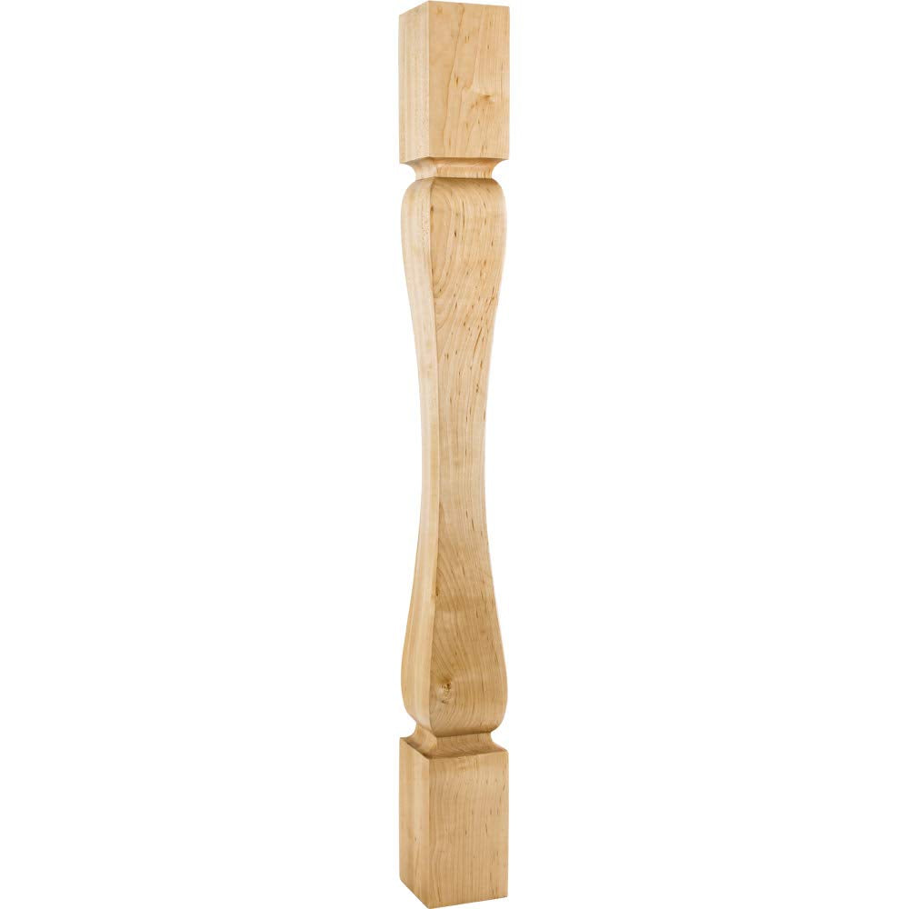 Hardware Resources P82-ALD 3-1/2" W x 3-1/2" D x 35-1/2" H Alder Baroque Minimalist Post