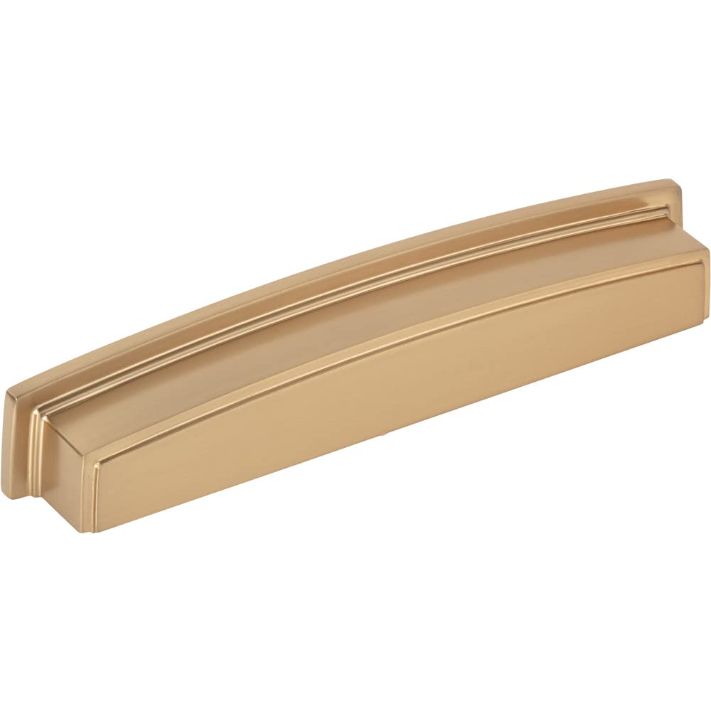 Jeffrey Alexander 141-160SBZ 160 mm Center Satin Bronze Square-to-Center Square Renzo Cabinet Cup Pull