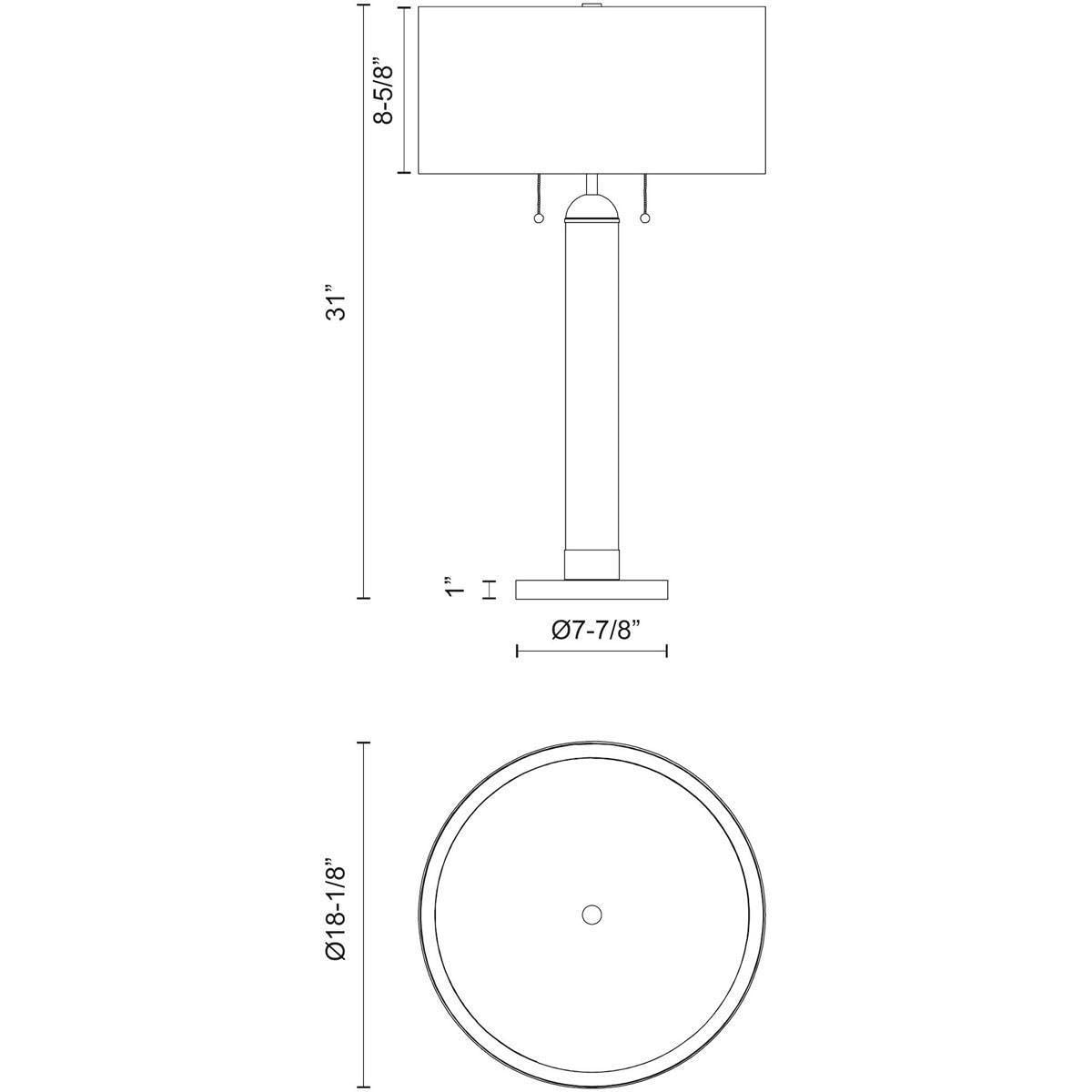 Alora TL567218MBWL SASHA 18" TL MATTE BLACK WHITE LINEN 2X60W E26