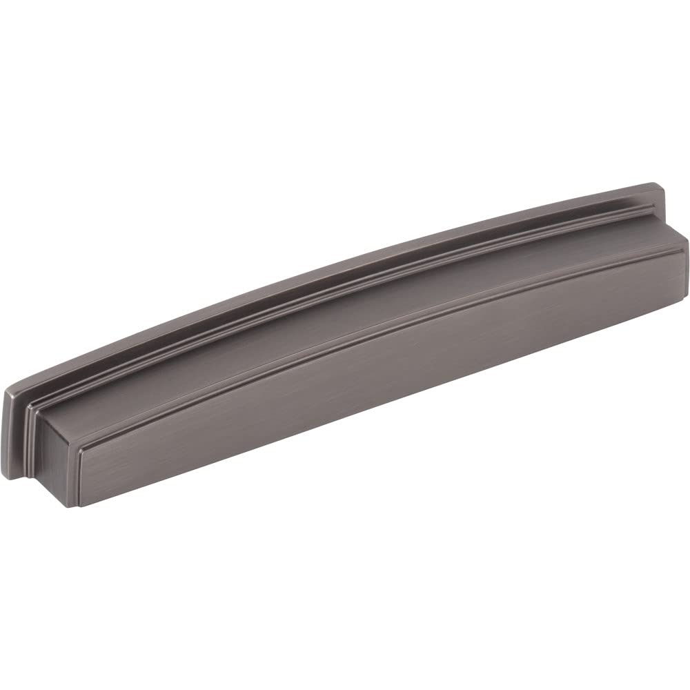 Jeffrey Alexander 141-192BNBDL 192 mm Center Brushed Pewter Square-to-Center Square Renzo Cabinet Cup Pull