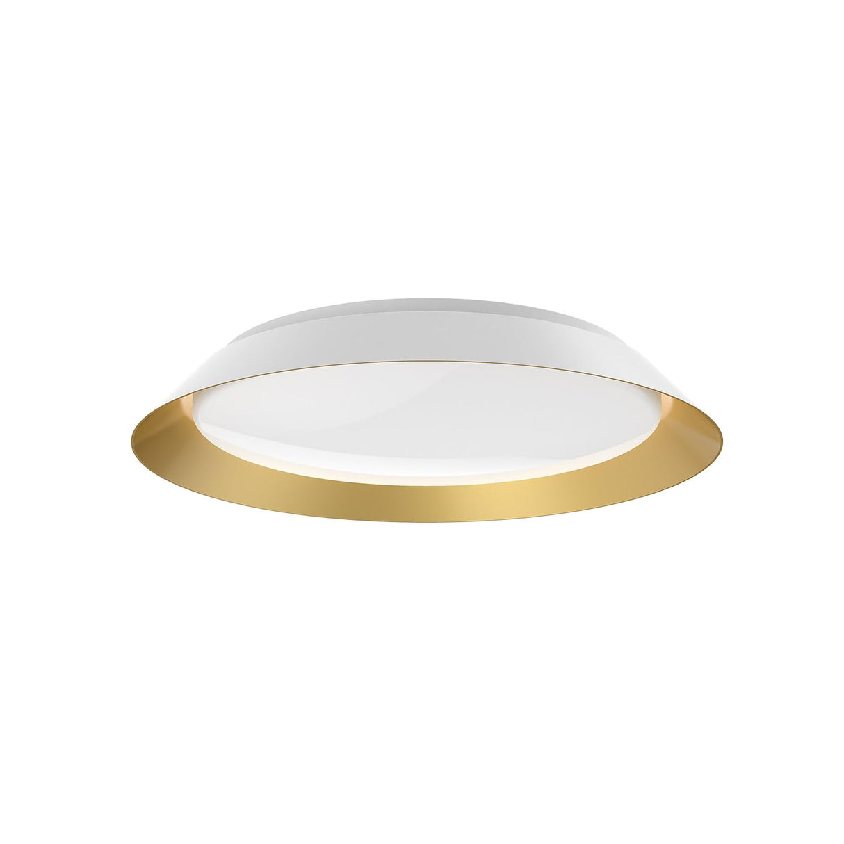 Kuzco FM43419-WH/GD JASPER 19" FLUSH MOUNT OUTER WHITE INNER GOLD SHADE 30W 120VAC LED 3000K 90CRI