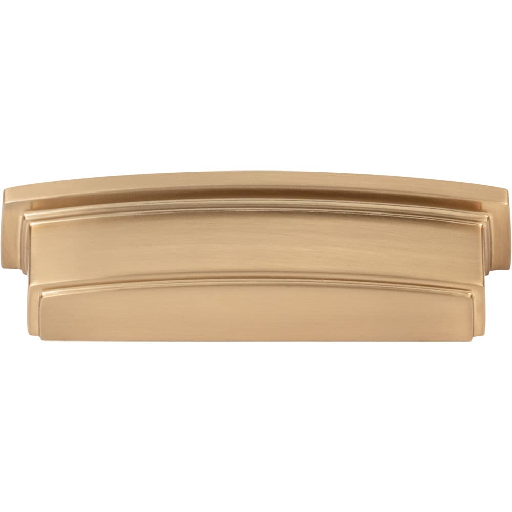 Jeffrey Alexander 141-96SBZ 96 mm Center Satin Bronze Square-to-Center Square Renzo Cabinet Cup Pull