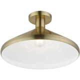 Livex Lighting 40950-01 Geneva 1 Light 15 inch Antique Brass Semi-Flush Mount Ceiling Light
