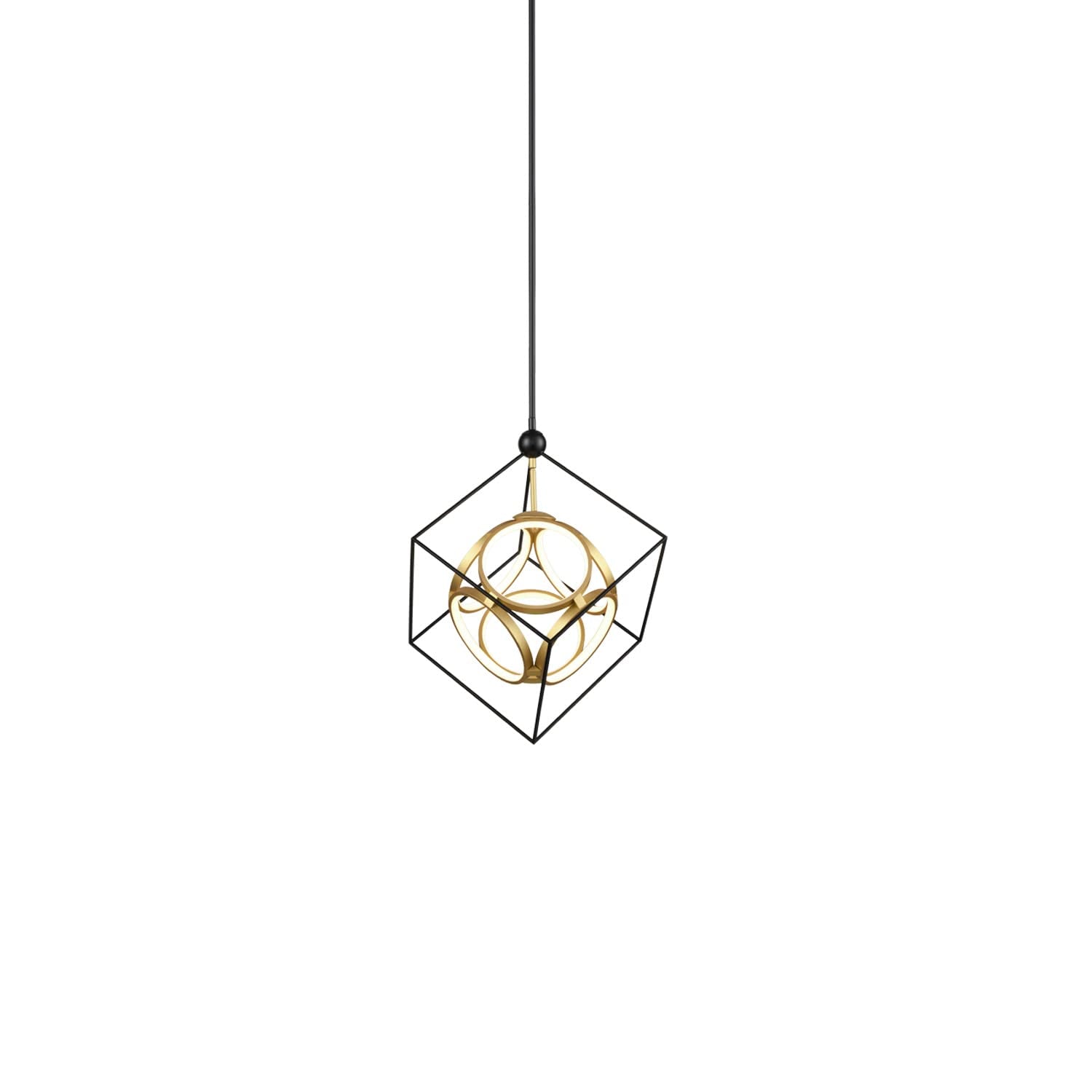Kuzco CH19220-BK/AN MONZA 20" CH Black/Antique Brass 120V TRIAC/ELV LED 3000K 90CRI 59W