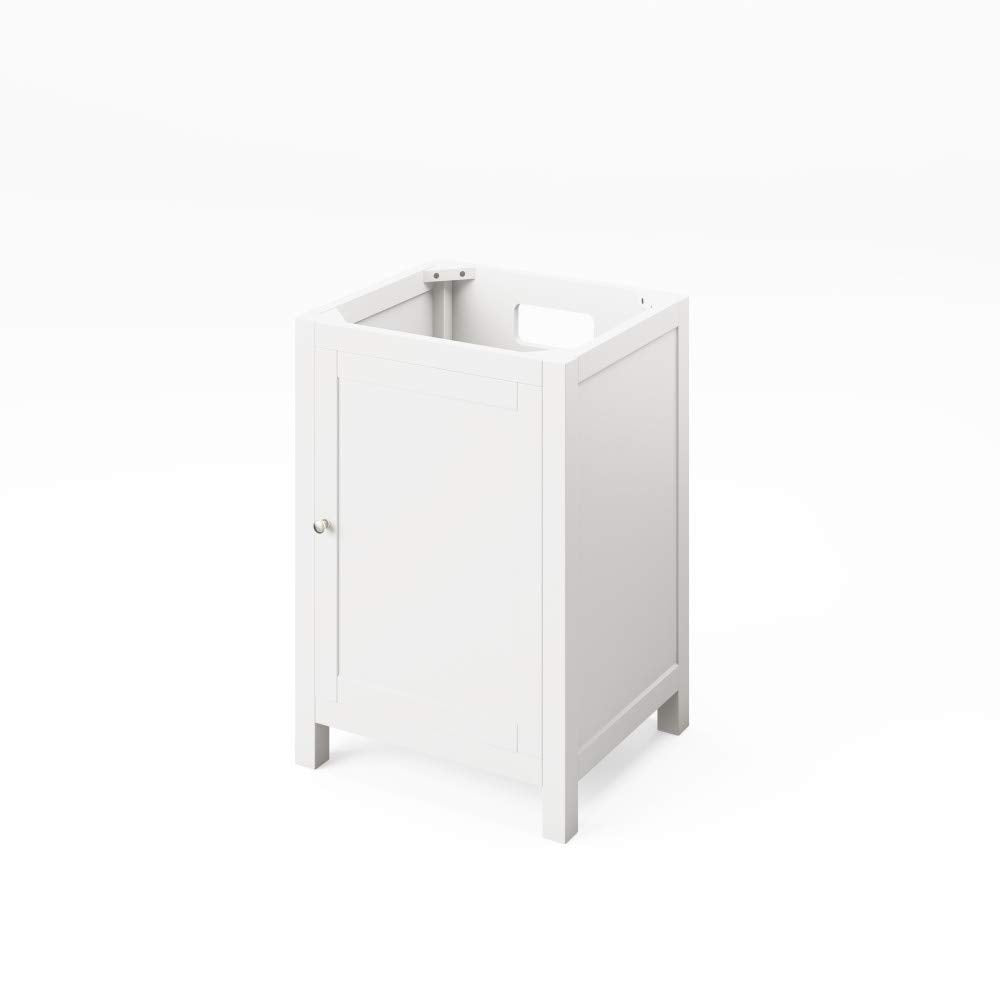Jeffrey Alexander VKITAST24WHWCR 24" White Astoria Vanity, White Carrara Marble Vanity Top, undermount rectangle bowl