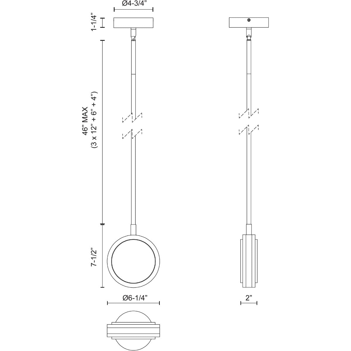 Alora PD325106VBAR BLANCO 6" PD VINTAGE BRASS ALABASTER 15W LED 90 3000K DC LED