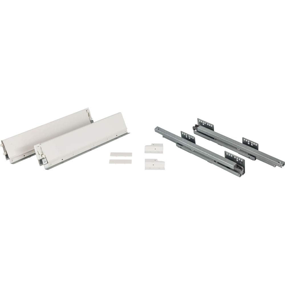 Hardware Resources MDB-086-550 550 mm Deep x 86 mm Height Full Ext. Heavy Duty Soft-close Metal Drawer Box System with 10 mm Dowels