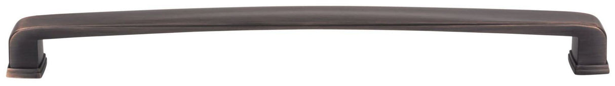 Jeffrey Alexander 1092-12AEM 12" Center-to-Center Lightly Distressed Antique Brass Square Milan 1 Appliance Handle