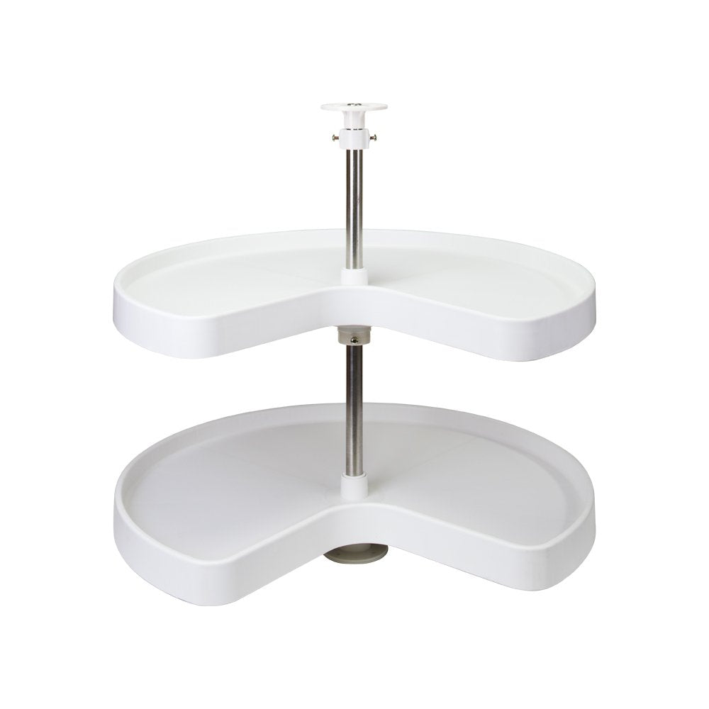 Hardware Resources PLSK228 28" Kidney Two-Shelf Plastic Lazy Susan Set