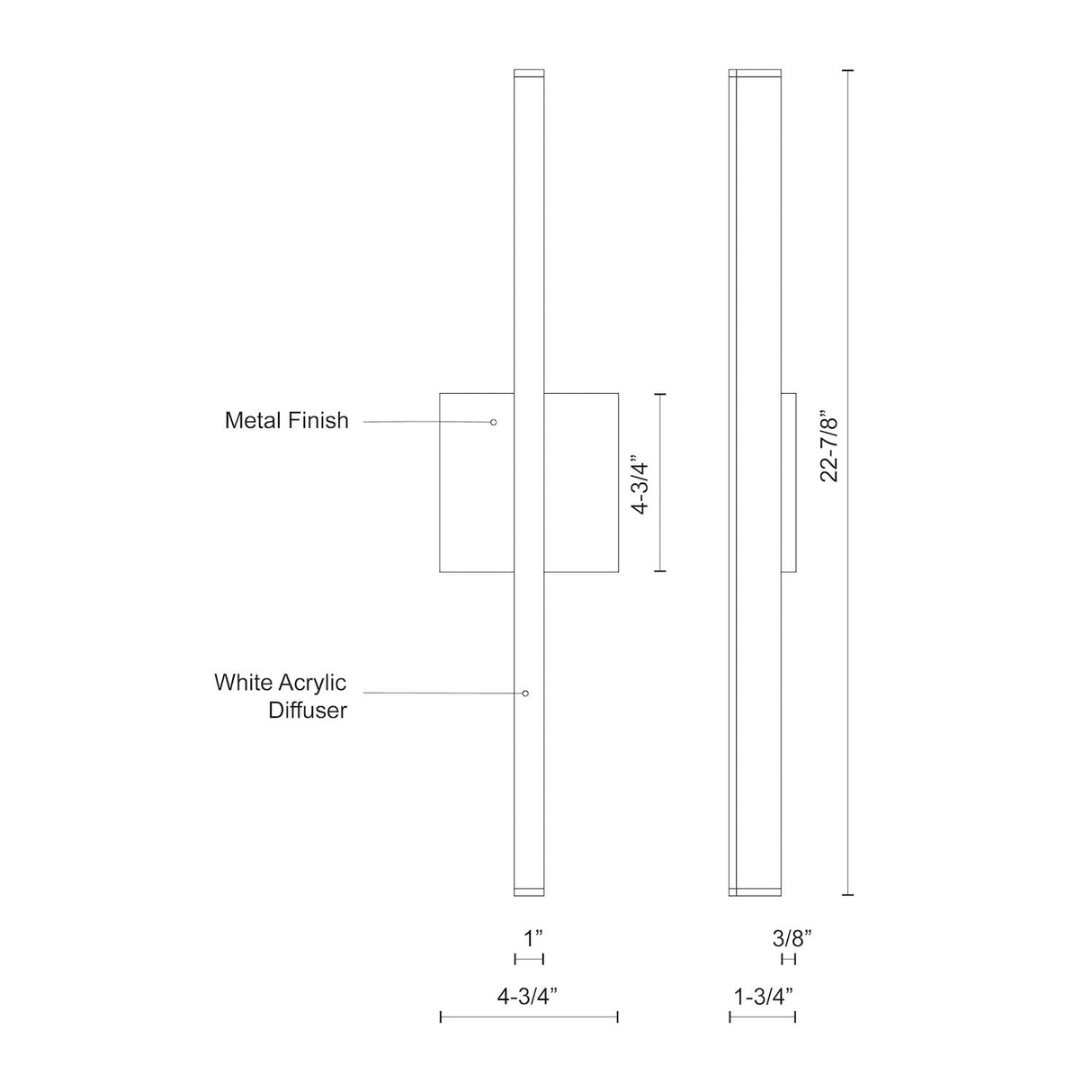 Kuzco WS10324-WH VEGA 24" WS White 120V ELV LED 3000K 90CRI 16W