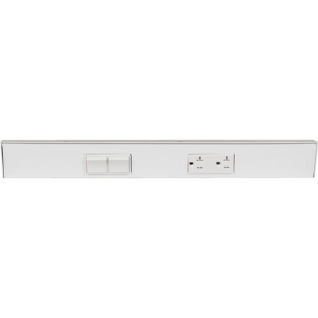 Task Lighting TRS18-2W-WT-LS 18" TR Switch Series Angle Power Strip, Left Switches, White Finish, White Switches and Receptacles