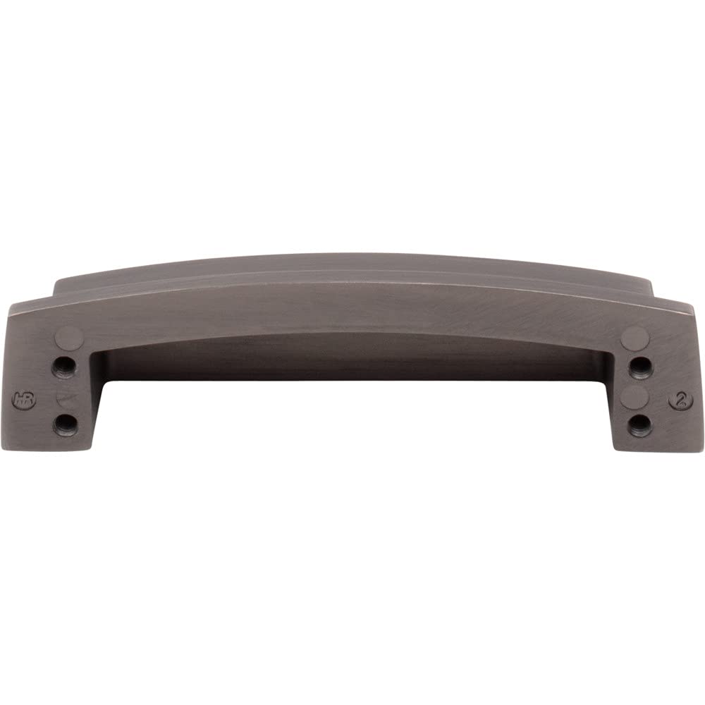Jeffrey Alexander 141-96BNBDL 96 mm Center Brushed Pewter Square-to-Center Square Renzo Cabinet Cup Pull