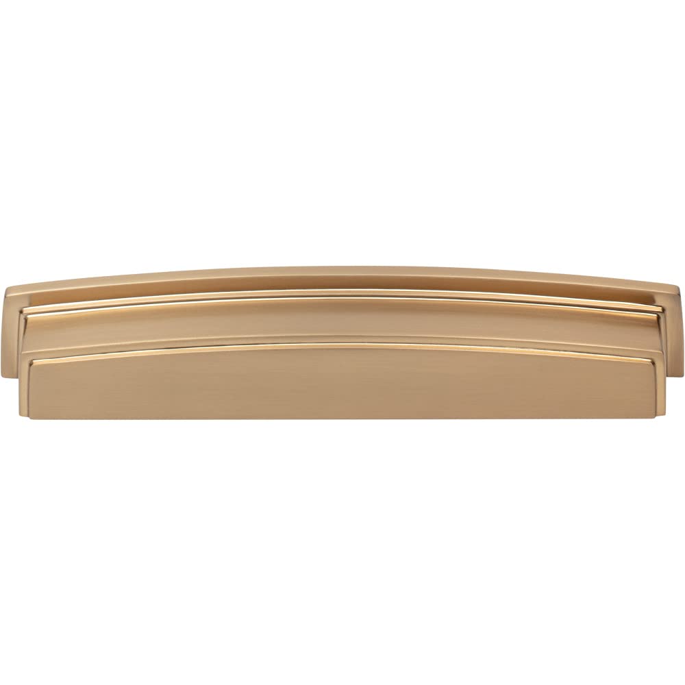 Jeffrey Alexander 141-160SBZ 160 mm Center Satin Bronze Square-to-Center Square Renzo Cabinet Cup Pull