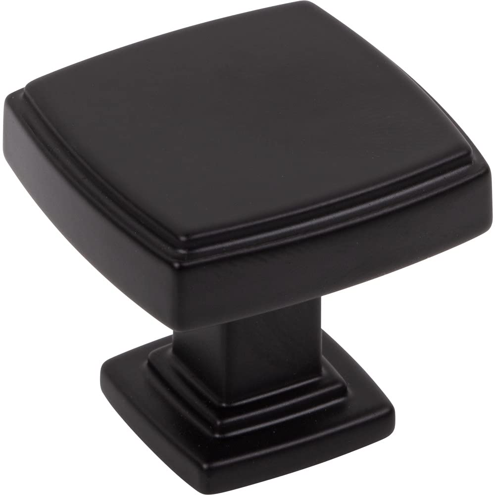 Jeffrey Alexander 141MB 1-1/4" Overall Length Matte Black Square Renzo Cabinet Knob