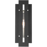 Livex Lighting 1 Light Black & Brushed Nickel Outdoor Wall Lantern