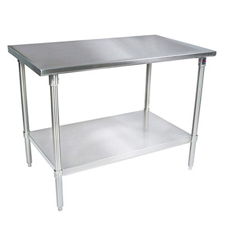 John Boos ST6-2484GSK Worktable with Galvanized Shelf & Base, Stainless Steel, 6 Legs, 84" W x 24" D 35-3/4" h