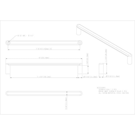 Elements 105-192BNBDL 192 mm Center-to-Center Brushed Pewter Gibson Cabinet Pull