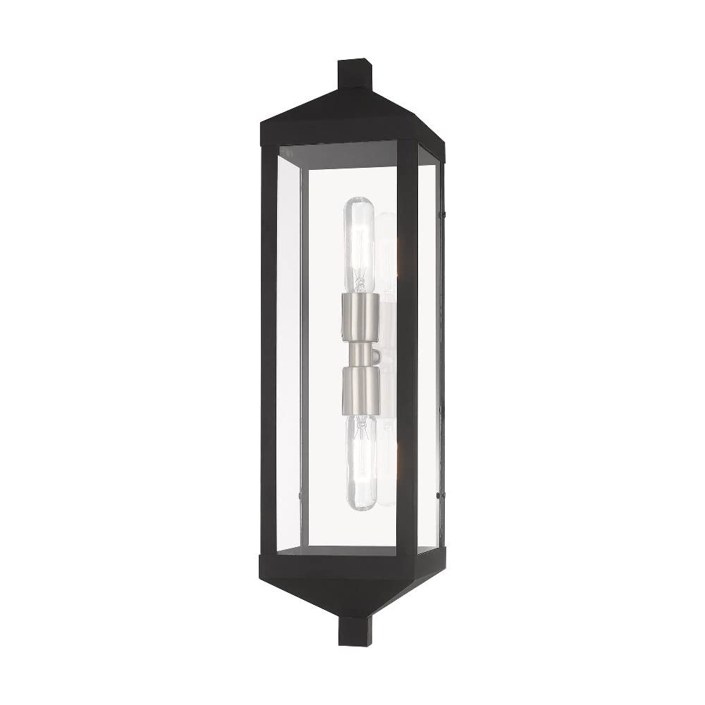 Livex Lighting 20583-04 Nyack Black 2 Light Outdoor Wall Lantern
