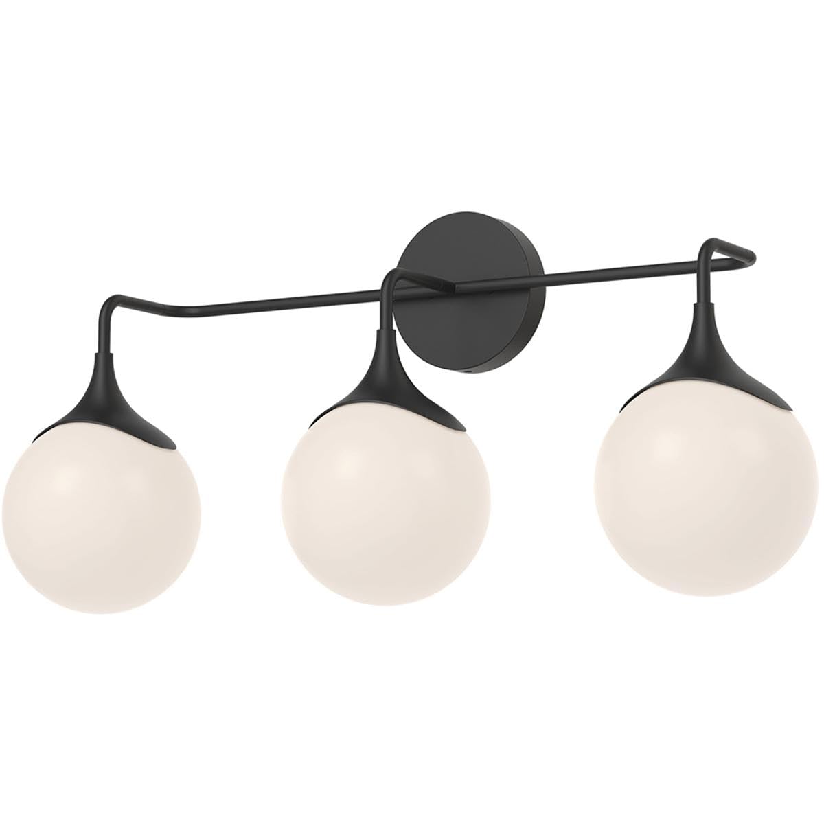 Alora VL505125MBOP NOUVEAU 25" VL MATTE BLACK OPAL GLASS 3X40W E12