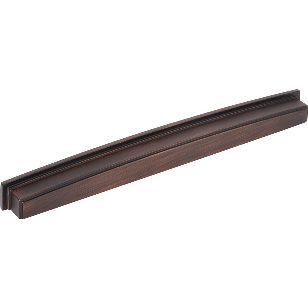 Jeffrey Alexander 141-305DBAC 305 mm Center Brushed Oil Rubbed Bronze Square-to-Center Square Renzo Cabinet Cup Pull