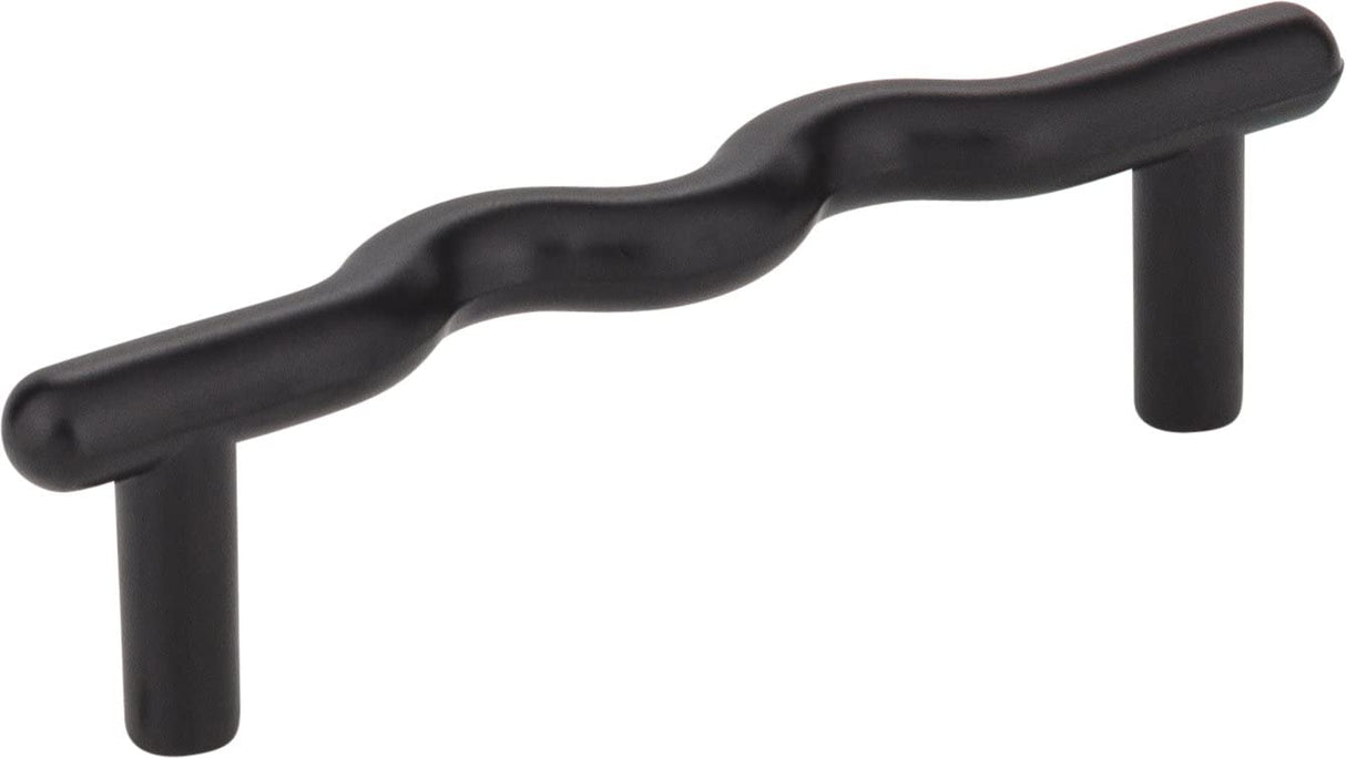 Elements Z105MB 3" Center-to-Center Matte Black Wavy Verona Cabinet Pull