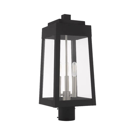 Livex Lighting 20856-04 Oslo - 20.38" Three Light Outdoor Post Top Lantern, Black Finish with Clear Glass