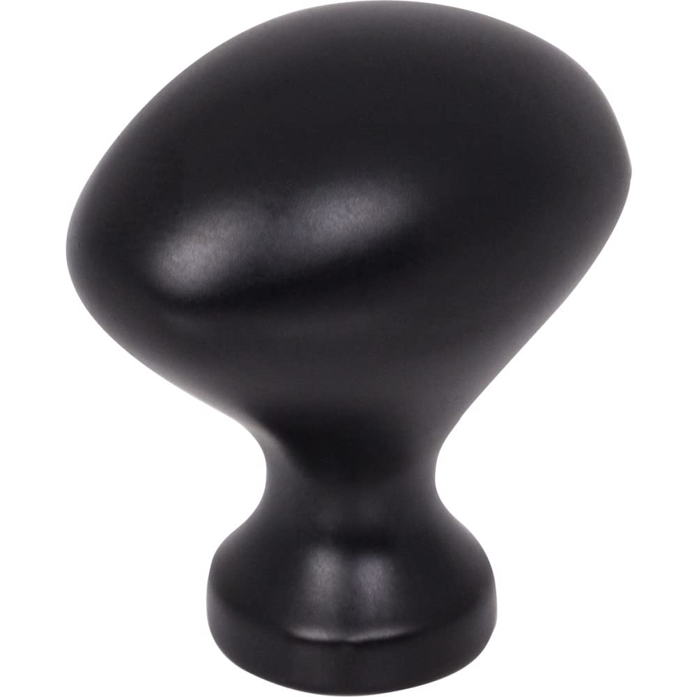 Elements 897MB 1-1/8" Overall Length Matte Black Oval Merryville Cabinet Knob