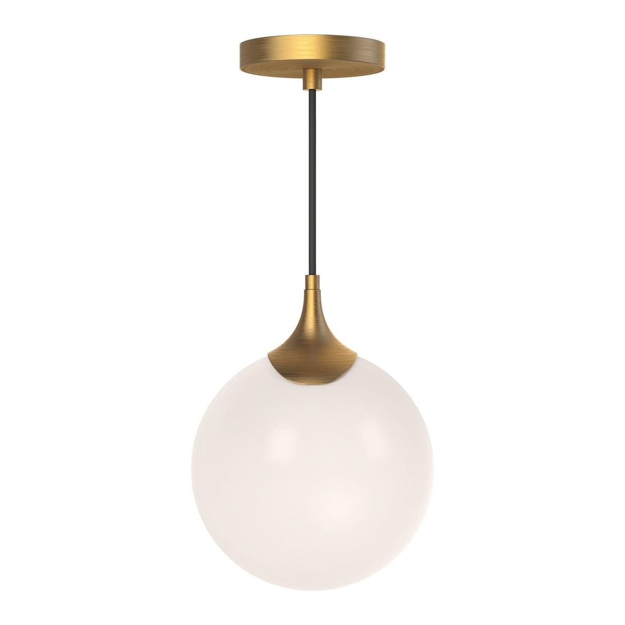 Alora PD505108AGOP NOUVEAU 8" PD AGED BRASS MATTE OPAL GLASS CORD 72 1X40W E12