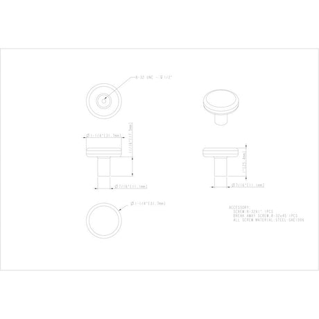 Elements 105BNBDL 1-1/4" Diameter Brushed Pewter Gibson Cabinet Knob