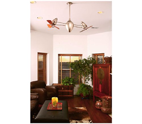 Matthews Fan B2K-LTBLUE-MTL Brisa 360° counterweight rotational ceiling fan in Agua Marinha (Light Blue) finish with metal blades.