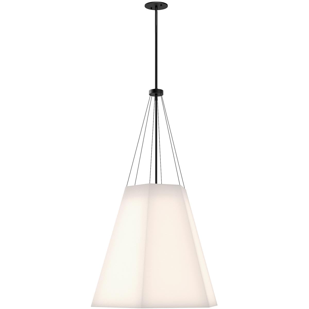 Alora PD545622MBWL MANILA 22" PD MATTE BLACK WHITE LINEN ROD 46 3X40W E26