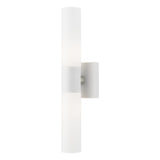 Livex Lighting 10102-03 Aero 2 Light ADA Vanity Sconce, White with Brushed Nickel Accent, 4.5 x 17.75