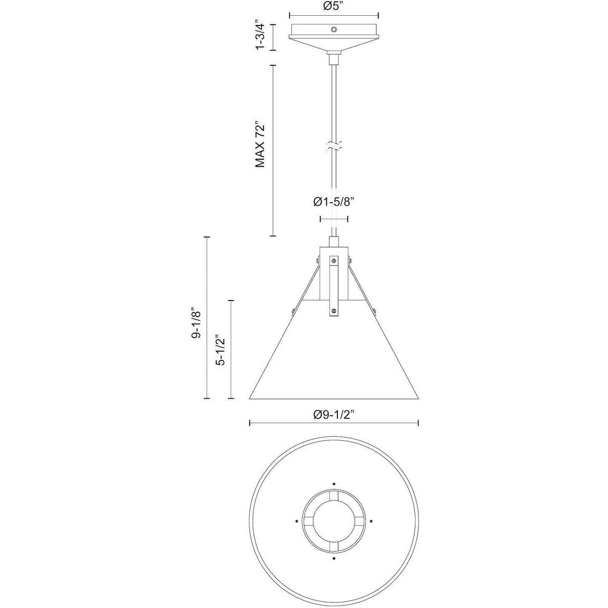 Alora PD584510SL ARCHER 10" PD STEEL SHADE CORD 72 1X60W E26