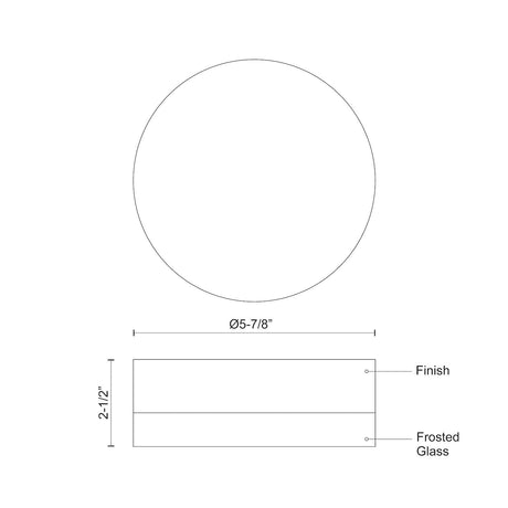 Kuzco FM3506-BN BEDFORD 6" FM Brushed Nickel/Frosted 120V ELV LED 3000K 90CRI 13W