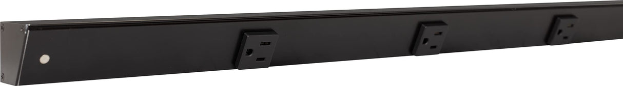 Task Lighting APT42-5B-P-BK 42" APT Series Slim Angle Power Strip, Black Finish, Black Receptacles