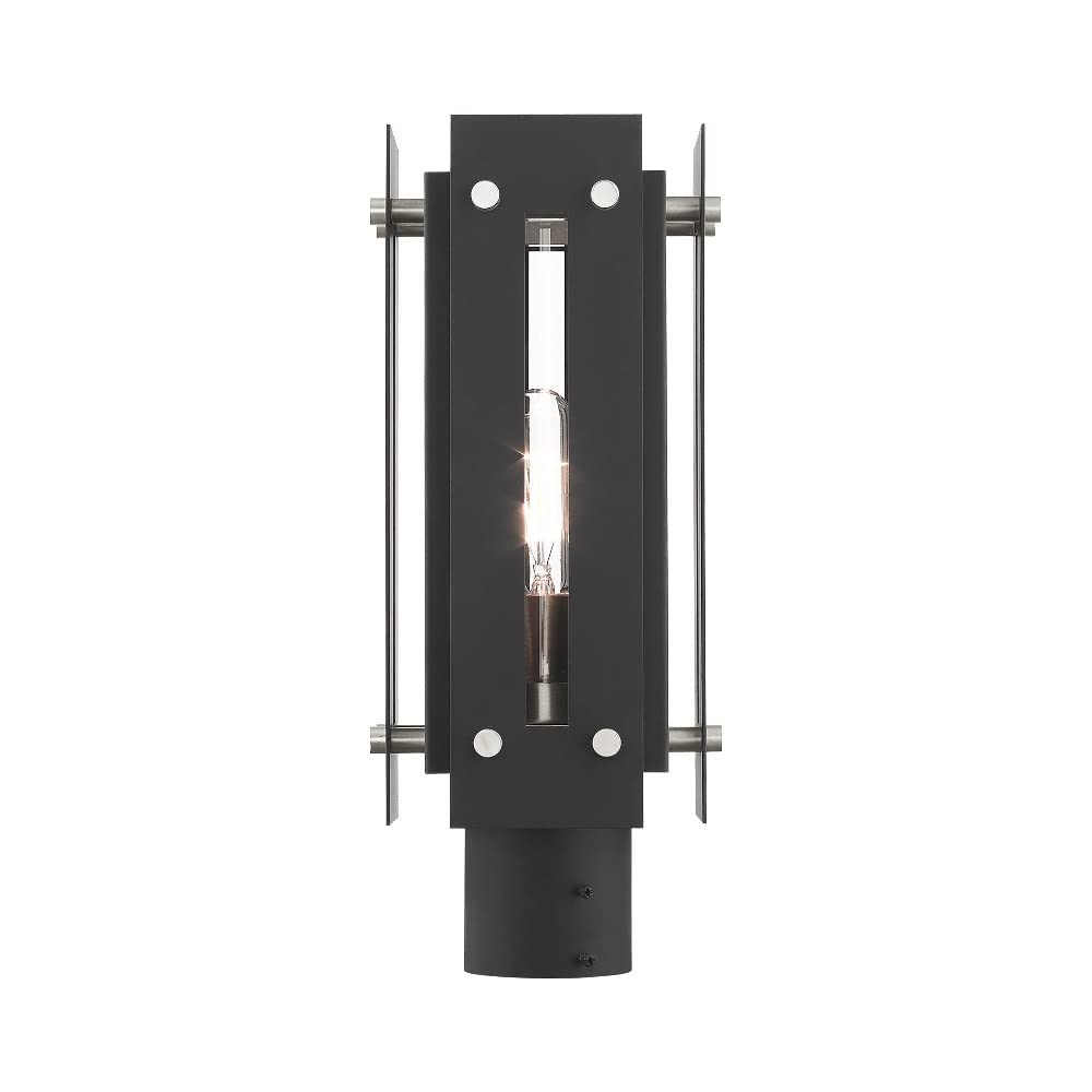 Livex Lighting 1 Light Satin Brass Outdoor Post Top Lantern