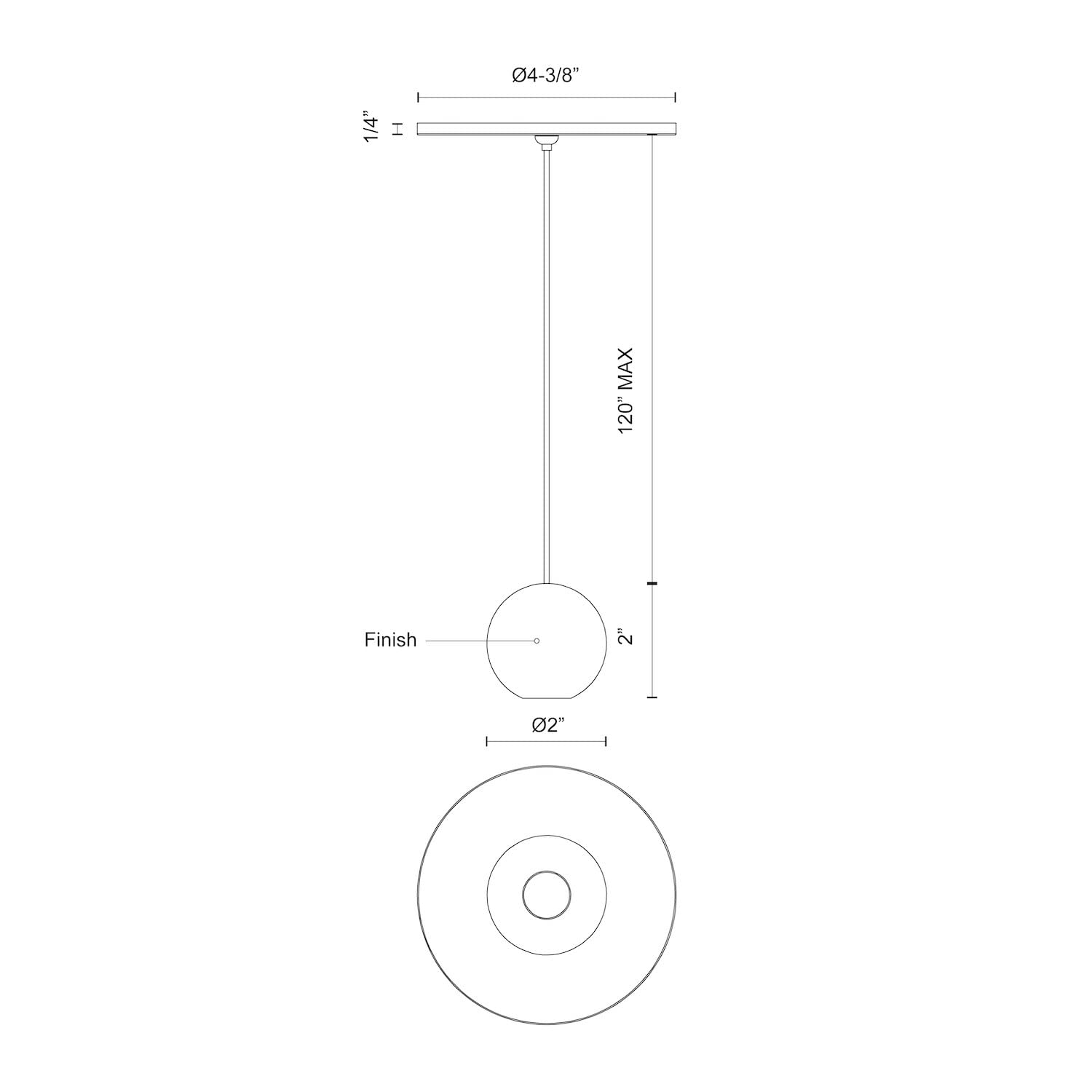 Kuzco PD15302-WH EXO 2" PD White 120V TRIAC/ELV LED 3000K 90CRI 7W