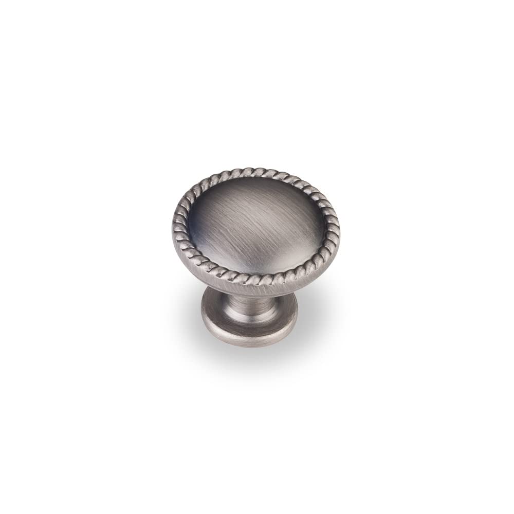 Elements Z115BNBDL 1-1/4" Diameter Brushed Pewter Round Rope Detailed Lindos Cabinet Knob