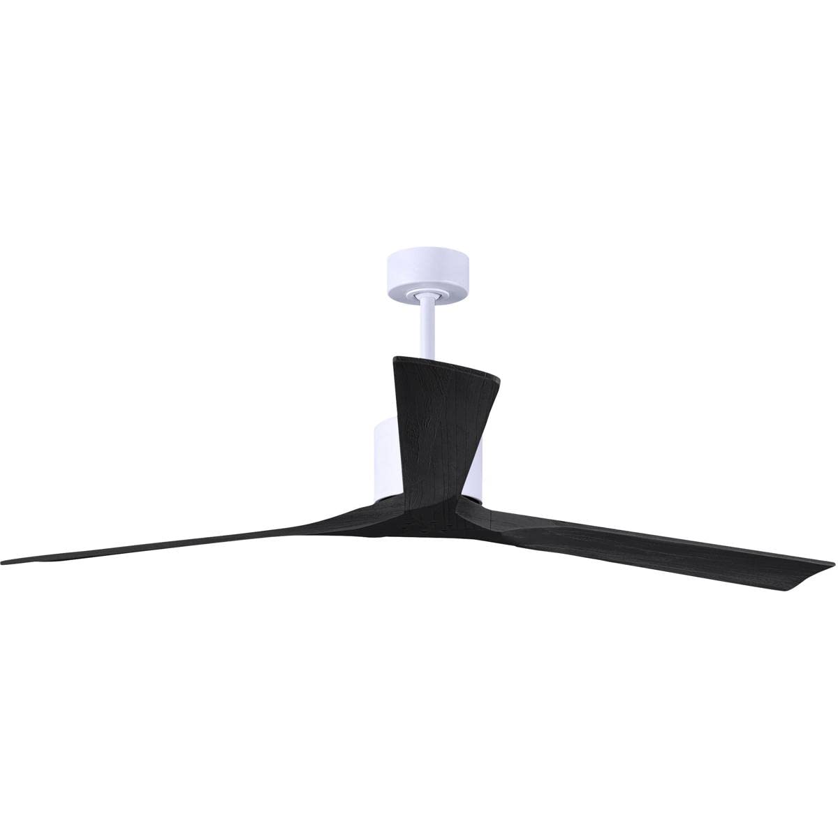 Matthews Fan NKXL-MWH-BK-72 Nan XL 6-speed ceiling fan in Matte White finish with 72” solid matte black wood blades