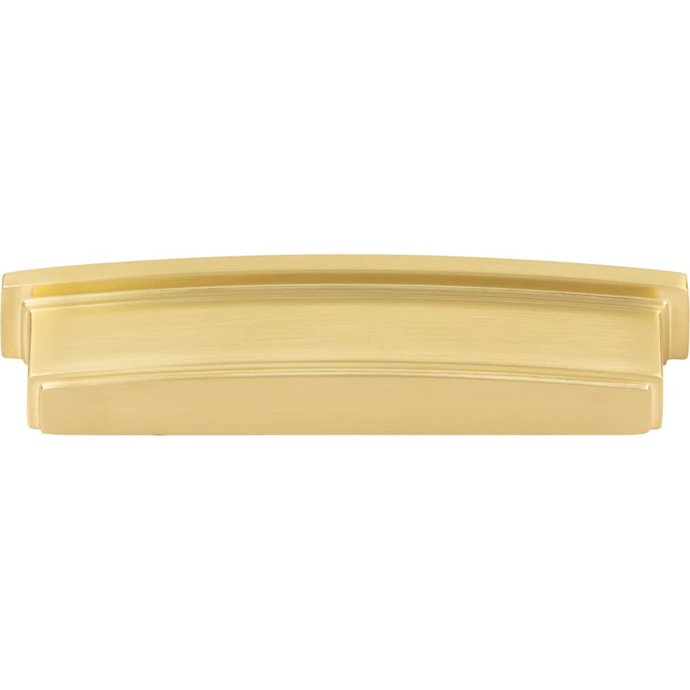 Jeffrey Alexander 141-128BG 128 mm Center Brushed Gold Square-to-Center Square Renzo Cabinet Cup Pull
