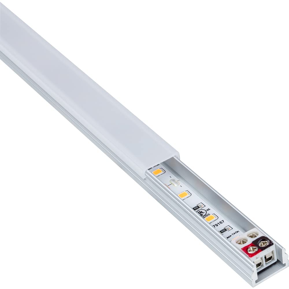 Task Lighting LR1P712V18-03W3 14-1/2" 116 Lumens 12-volt Accent Output Linear Fixture, Fits 18" Wall Cabinet, 3 Watts, Flat 007 Profile, Single-white, Soft White 3000K